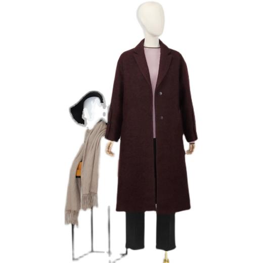 FOCALS福柯斯冬季新款中长款纯色羊毛大衣外套FYBDK821 商品图4