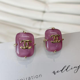 【香奶奶1:1高定】希勒勒 水晶宫的美丽与哀愁 淡紫色滴油925银针耳钉