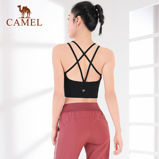 骆驼瑜伽服背心款女带胸垫跑步服上衣健身服外穿运动内衣美背秋冬Y0S1TX601_Y0YJ26701 商品图1