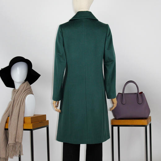 FOCALS福柯斯冬季长袖修身中长款纯色羊毛大衣外套FYJDK833GA 商品图2