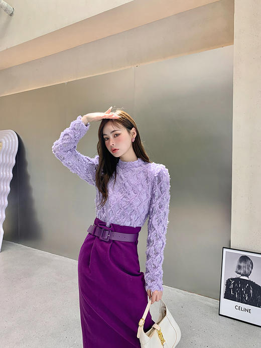 【香奶奶1:1高定】希勒勒 水晶宫的美丽与哀愁 淡紫色滴油925银针耳钉 商品图2