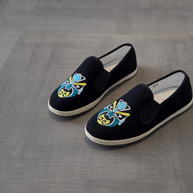 复古风  脸谱刺绣草本布鞋