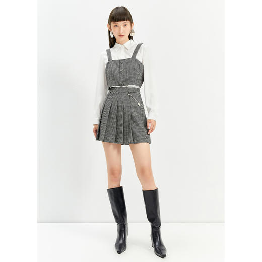 NEELLY纳俪西装领白色衬衫女新款2021年冬季简约内搭设计感两件套N21101B01015 商品图4