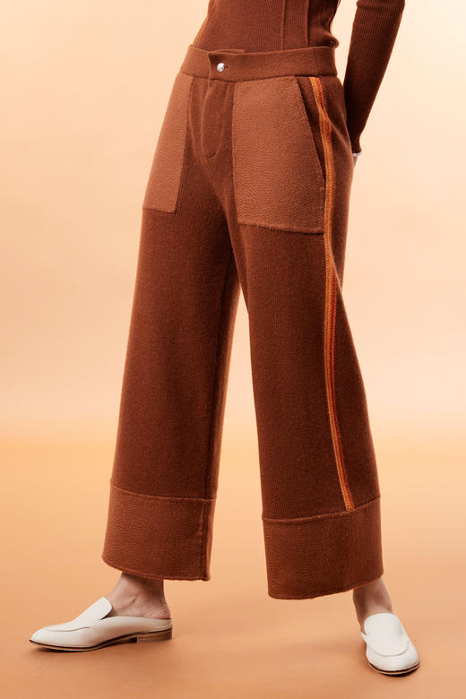 针梭相拼羊绒直筒女裤 SJF93K430N 商品图2