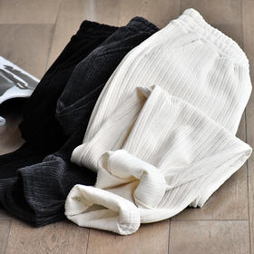 QB-C053秋冬新款女装二代雪尼尔宽松休闲350老爹裤女士显瘦休闲裤子