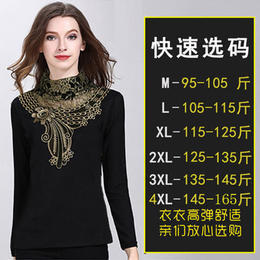 TZW-高领加绒蕾丝打底衫 商品图3