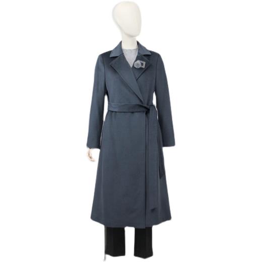 FOCALS福柯斯冬季新款长袖修身中长款纯色羊毛大衣FYJDK911BA 商品图4