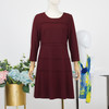 FOCALS福柯斯秋冬季羊毛针织套头圆领七分袖修身连衣裙FYLAX012 商品缩略图0