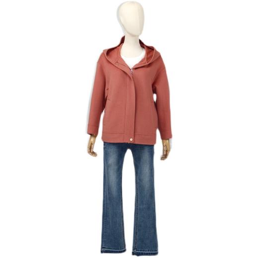 FOCALS福柯斯冬季长袖短款连帽纯色手工双面羊毛大衣FRGDK732PR 商品图4