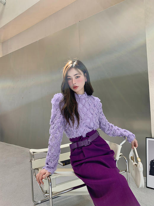 【香奶奶1:1高定】希勒勒 水晶宫的美丽与哀愁 淡紫色滴油925银针耳钉 商品图4