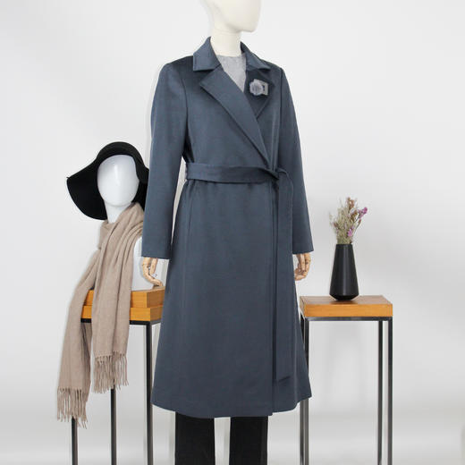 FOCALS福柯斯冬季新款长袖修身中长款纯色羊毛大衣FYJDK911BA 商品图1