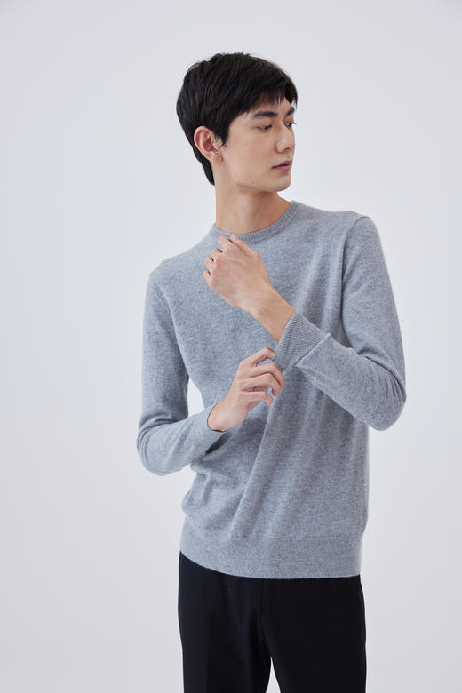 秋冬 圆领羊绒男套衫 SJF16M089N 商品图0