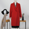 FOCALS福柯斯冬季新款西服领中长款纯色羊毛大衣外套FYW8K082JR 商品缩略图0