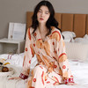【100%双面全棉】新品秋冬款女睡衣纯棉舒适韩版可爱印花可外穿全棉家居服套装翻领 商品缩略图1