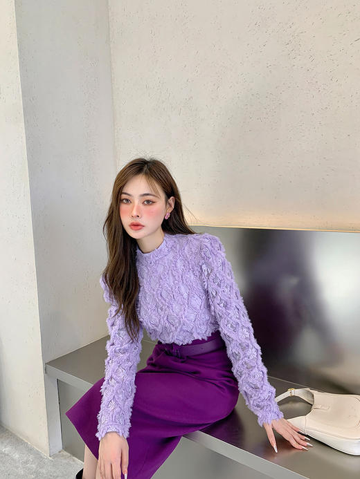 【香奶奶1:1高定】希勒勒 水晶宫的美丽与哀愁 淡紫色滴油925银针耳钉 商品图3