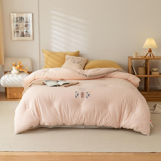 自然醒牛奶绒养肤被子家用磨毛卡通刺绣款被芯四季通用冬被加厚保暖单人春秋被LFS 商品图0