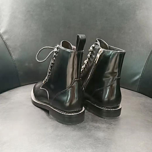 LFGJ  9207  真皮英伦马丁靴马丁靴女鞋厚底帅气黑色低筒短靴 商品图3