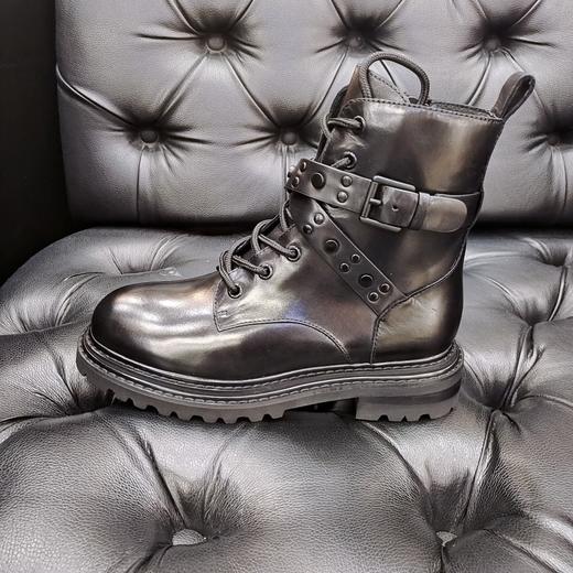LFGJ 9214 秋冬新款系带真皮中跟马丁靴 商品图1