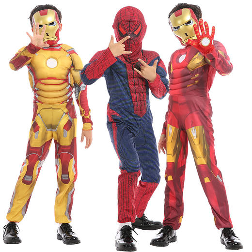 万圣节服装cosplay 儿童装扮服装套装 钢铁侠/绿巨人/美国队长/雷神 适合95~140cm 商品图1