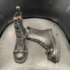 LFGJ  3872  头层牛皮圆头英伦金属铁链铆钉重工马丁靴机车靴短靴系带 商品缩略图5