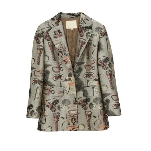 MIIDII谜底2021冬新款高端系列复古收腰西服外套女214GW2633 商品图4