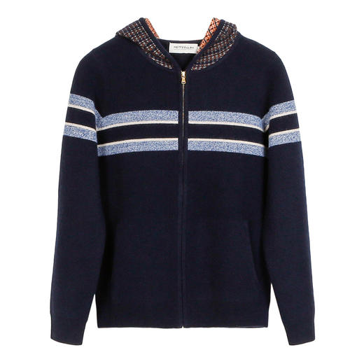 METTE羊绒世家21年秋冬新品女士纯羊绒开衫休闲运动连帽针织外套 商品图5