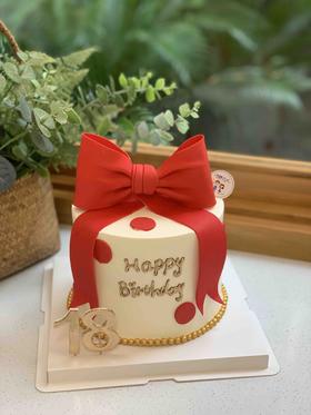 翻糖蝴蝶结奶油蛋糕 下单前请仔细阅读商品详情