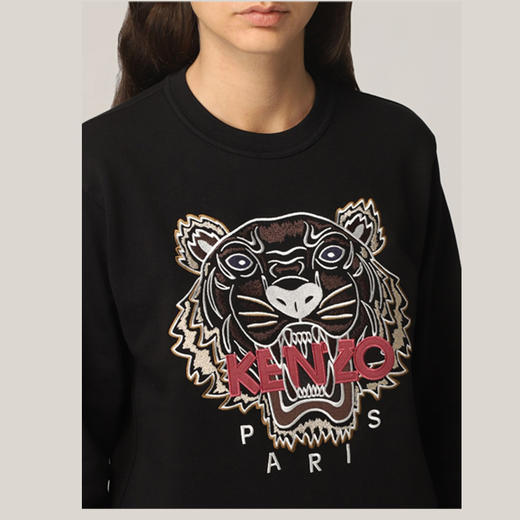 KENZO 高田贤三 经典大虎头 女士卫衣 黑色 FB62 SW824 4XA 99 商品图3