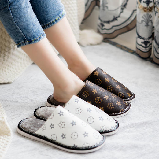 同款冬季皮拖 秋冬季情侣棉拖鞋 男士儿童居家 居家用冬天女拖可爱网红毛毛拖tx04 商品图1