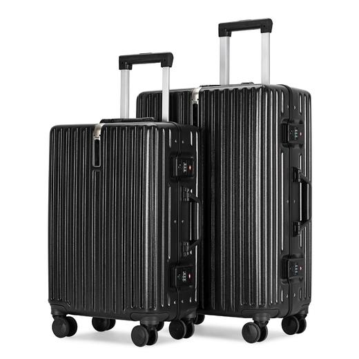 自然醒偶像版高品质PC铝框箱万向滚轮 抗压拉杆 防刮耐磨 嵌入式海关锁 金属防撞护角 一体化铝框SY 商品图1