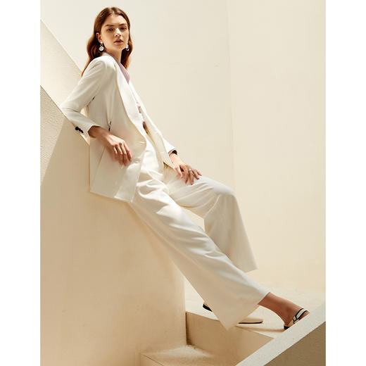 EITIE爱特爱新款时尚简约通勤职业显瘦直筒休闲裤长裤女6305012 商品图7