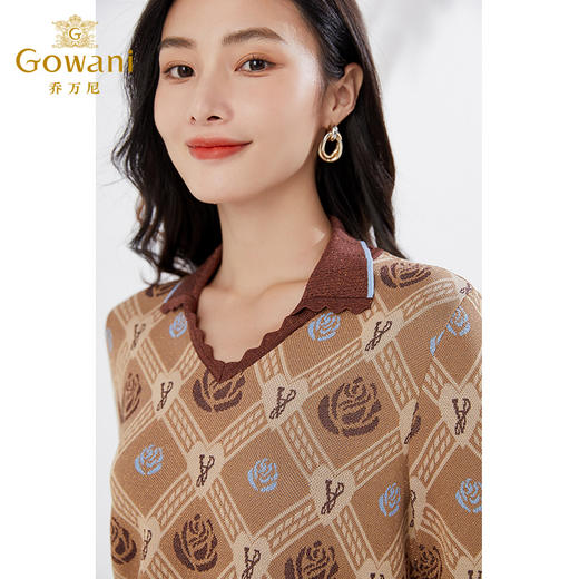 乔万尼春重磅提花复古感针织衫EI3M268 商品图2