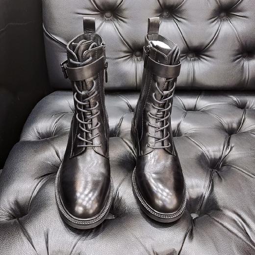 LFGJ 9213  秋冬新款真皮侧拉链骑士靴 商品图5