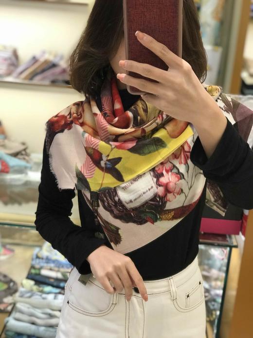 优品堂《花好月圆》100％纯羊毛披围两用 商品图9