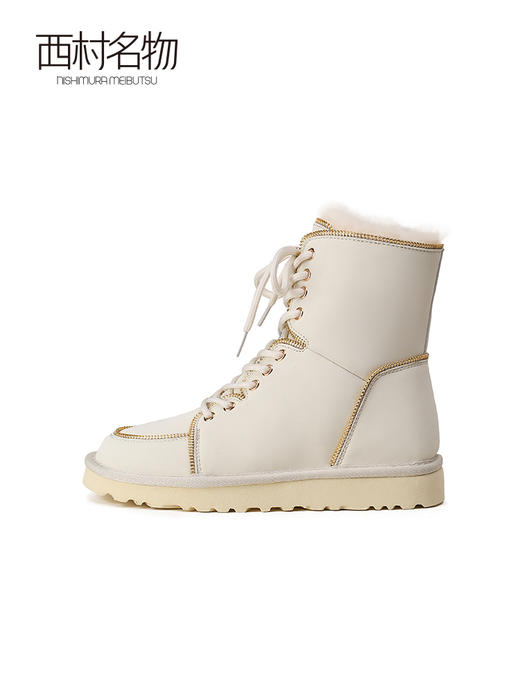 西村名物2021冬季新款气场全开英伦风复古系带马丁靴雪地靴T21DS45151 商品图2
