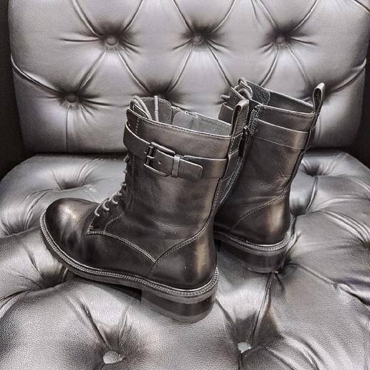 LFGJ 9213  秋冬新款真皮侧拉链骑士靴 商品图2