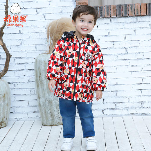棉果果冬季男童中长款印花棉服M412101820754 商品图1