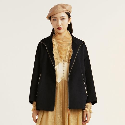 谜底2021冬新款高端系列超轻保暖羊毛呢大衣外套女214GD2439 商品图0