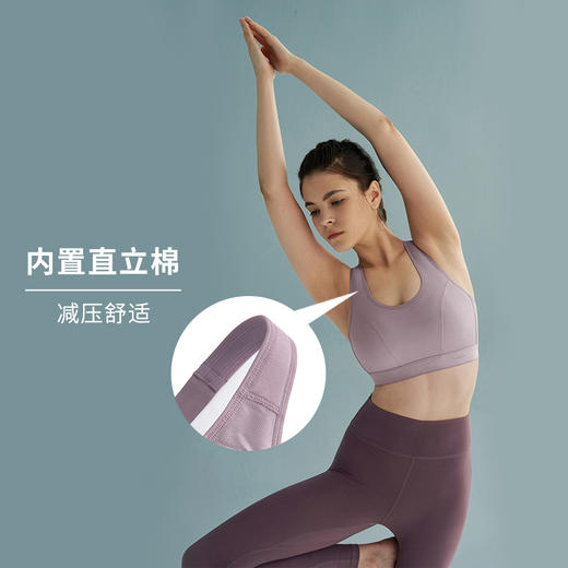 HSIA遐运动文胸女减压背扣大胸显小低强度健身交叉背心无钢圈内衣 商品图3
