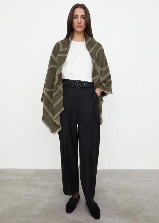 TOTEME 米色/草绿色como羊绒大围巾 商品图4