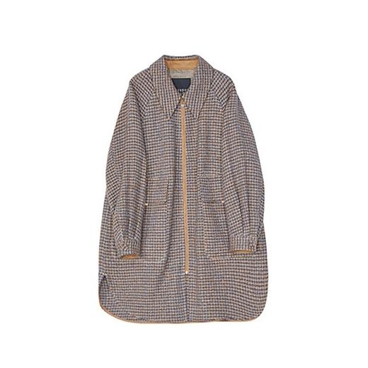 MIIDII谜底2021冬新款复古粗花呢中长款羊毛呢大衣女214MD2467 商品图4