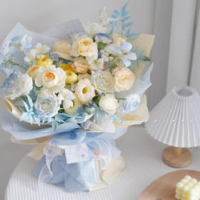 《海盐气泡》喷染蓝色系混搭花束