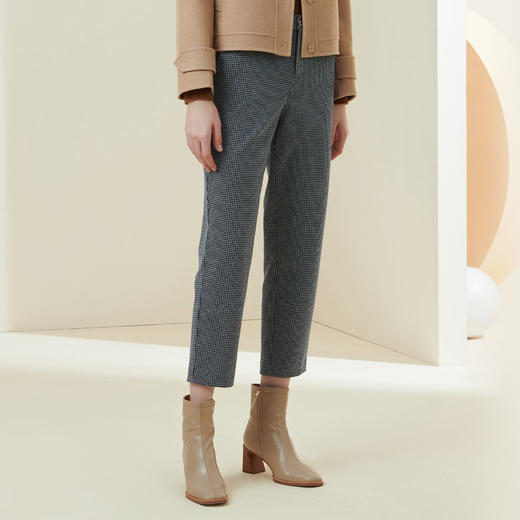 METTE2021年秋冬新品女士商务休闲裤中腰毛呢九分小直筒显瘦裤子 商品图1