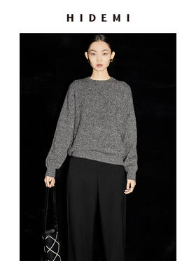 HIDEMI 美利奴羊毛系列芝麻点点圆领中厚款毛衣