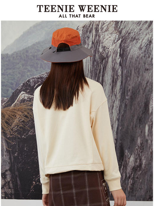 TeenieWeenie小熊圆领套头宽松韩版显瘦卫衣短款上衣抽绳松紧女冬TTMA214902T 商品图3