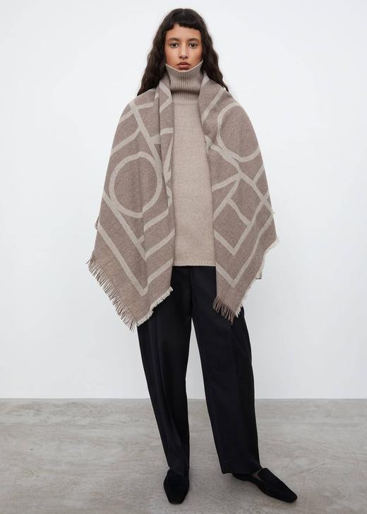 TOTEME 米色/草绿色como羊绒大围巾 商品图1