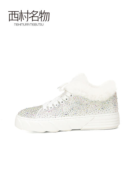 西村名物2021秋冬新款水钻休闲鞋blingbing亮晶晶厚底加绒鞋X21DS44671 商品图2