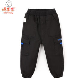 棉果果冬季男童弹力斜纹布摇粒绒挂里工装长裤M412200421673