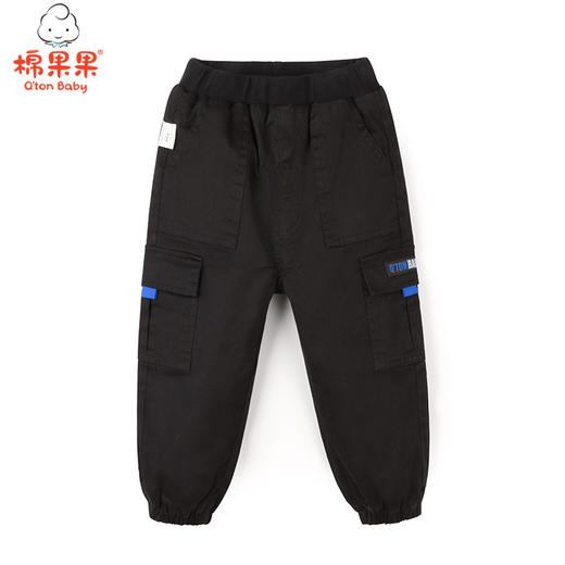 棉果果冬季男童弹力斜纹布摇粒绒挂里工装长裤M412200421673 商品图0