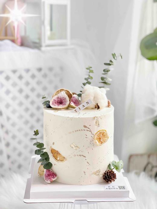 6寸15厘米超高。森系棉花主题蛋糕 商品图1